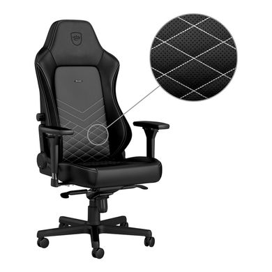 Крісло ігрове Noblechairs HERO Black/Platinum White (NBL-HRO-PU-BPW)