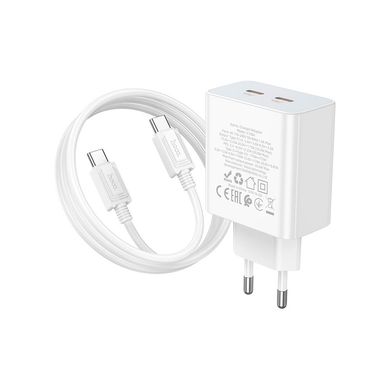 Зарядний пристрій HOCO C108A charger set(C to C) White (6931474784452)
