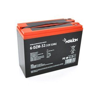 Тягова акумуляторна батарея AGM MERLION 6-DZM-32, 12V 32Ah M5 ( 263 x 75 x 170) Q2 (6-DZM-32)