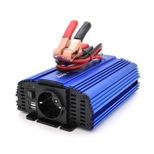Інвертор напруги Tommatech MS-600, 12V / 220V, 600W з апроксимованою синусоїдою, 1Shuko, USB, клемні дроти, АЗУ+ затискачі, Q15