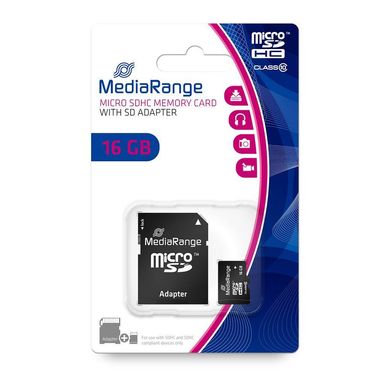 Карта пам'яті Mediarange 16GB microSD class 10 (MR958)