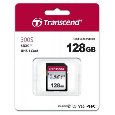 Карта пам'яті Transcend 128GB SDXC class 10 UHS-I U3 V30 (TS128GSDC300S)