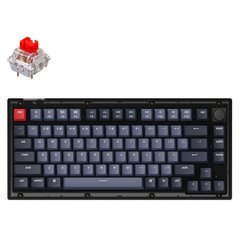 Клавіатура Keychron V1 84 Key QMK Gateron G PRO Red Hot-Swap RGB Knob Frosted Black (V1C1_KEYCHRON)