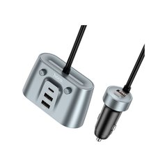 Зарядний пристрій HOCO Z51 Establisher 2xUSB, USB Type-C Metal Gray (6942007600439)