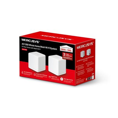 Маршрутизатор Mercusys Маршрутизатор MERCUSYS HALO H30 2PK AC1300 2xGE LAN/WAN MESH (HALO-H30G-2-PACK)