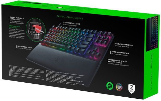 Клавіатура Razer Huntsman V2 Tenkeyless Red Optical switch RU (RZ03-03940800-R3R1)