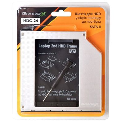 Фрейм-перехідник Grand-X HDD 2.5'' to notebook 9.5 mm ODD SATA/mSATA (HDC-24N)
