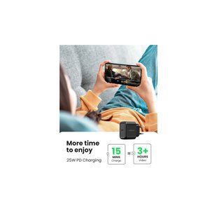 Зарядний пристрій Ugreen CD250 25W Type-C PD Charger + C-C 2m Cable Black (UGR-50581)
