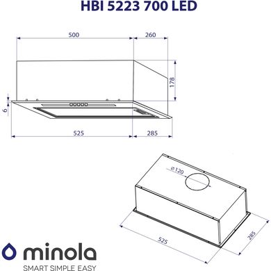 Витяжка кухонна Minola HBI 5223 BL 700 LED