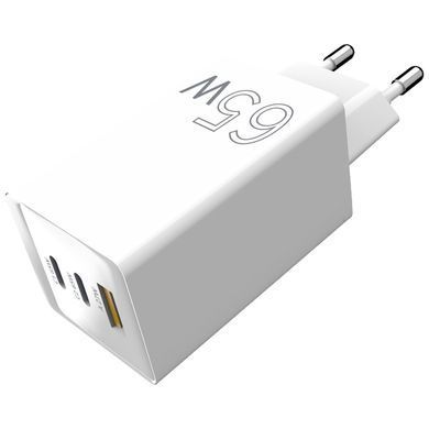 Зарядний пристрій Sigma 2xUSB-C PD65W + 1xUSB QC3.0 GaN X-power PS65-01 white (4827798637715)