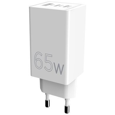 Зарядний пристрій Sigma 2xUSB-C PD65W + 1xUSB QC3.0 GaN X-power PS65-01 white (4827798637715)