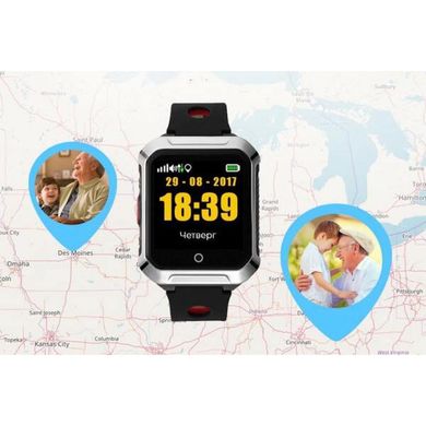 Смарт-годинник GoGPS М02 Black Телефон-часы с GPS треккером (M02BK)