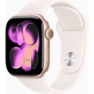 Смарт-годинник Apple Watch Series 11&nbsp;GPS&nbsp;42mm&nbsp;Rose Gold Aluminium Case with Light Blush Sport Band - S/M (MEU04RK/A)
