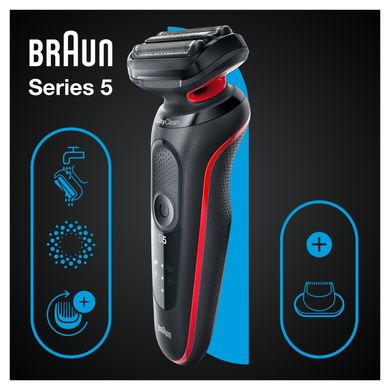 Електробритва Braun Series 5 51-R1200s BLACK / RED