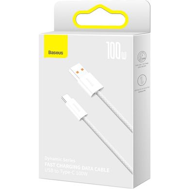 Дата кабель USB 2.0 AM to Type-C 1.0m 5A White Baseus (CALD000602)