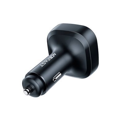 Зарядний пристрій Acefast B5 Car Charger 2xUSB-C + 1xUSB-A 101W OLED smart display Metal Black (6974316281436)