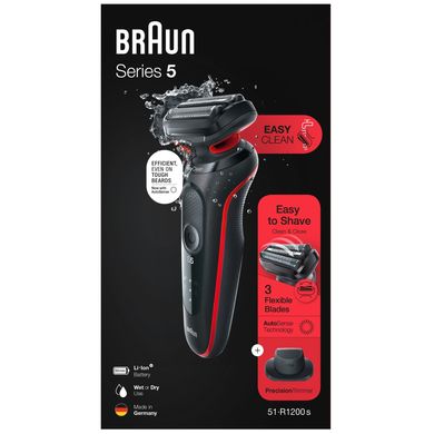 Електробритва Braun Series 5 51-R1200s BLACK / RED