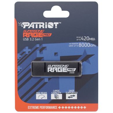 USB флеш накопичувач Patriot 256GB Supersonic Rage Pro USB 3.2 (PEF256GRGPB32U)