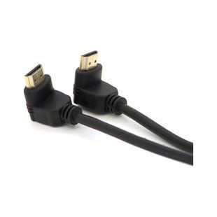 Кабель мультимедійний HDMI M to HDMI M 1.0m V1.4 90&deg; corner black Merlion (YT-HDMI-1.0m/90&deg;-90&deg;)