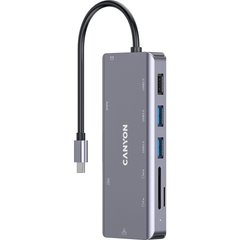 Порт-реплікатор Canyon DS-11, 9 in 1 USB-C hub, HDMI, Gigabit Ethernet, Type-C PD/100W (CNS-TDS11)