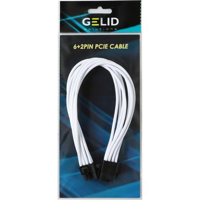Кабель Gelid Solutions 6+2-pin PCI-E, 30см білий (CA-8P-06)