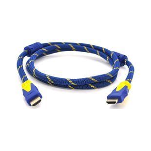 Кабель мультимедійний HDMI M to HDMI M 3.0m V1.4 blue yellow Merlion (YT-HDMI(M)/(M)NY/BL-3.0m)