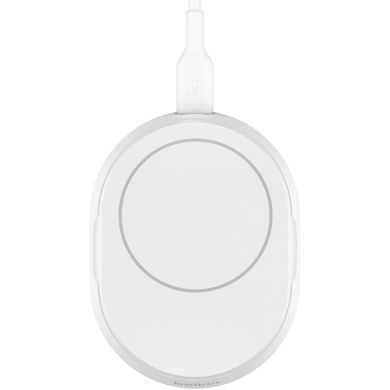 Зарядний пристрій Belkin 15W Magnetic Stand Qi2 20W adapter USB-C white (WIA008VFWH)