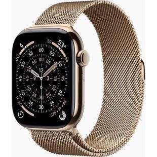 Смарт-годинник Apple Watch Series 11&nbsp;GPS + Cellular 46mm&nbsp;Gold Titanium Case with Gold Milanese Loop - S/M (MFD74RK/A)