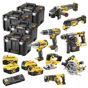 Набір електроіструментів DeWALT 8 од., 18 В XR Li-lon, 4 кейса TSTAK, 4*5Ah АКБ та 1 ЗП (DCK865P4T)