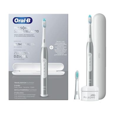 Електрична зубна щітка Oral-B 4500 S411.526.3X Pulsonic Slim Luxe Platinum TrEdit