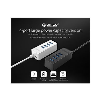 Концентратор Orico USB 3.0 4 ports (W5P-U3-100-BK-PR) (CA911264)