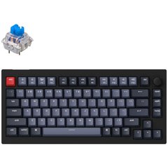 Клавіатура Keychron V1 84 Key QMK Gateron G PRO Blue Hot-Swap RGB Knob Carbon Black (V1D2_KEYCHRON)