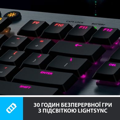 Клавіатура Logitech G915 Lightspeed RGB Wireless RGB GL Linear UA Black (920-008962)