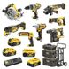 Набір електроіструментів DeWALT 8 од. 18 В XR Li-lon, вага 43.5 кг, 3 кейса, 4 АКБ та ЗП (DCK856P4)