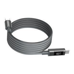 Дата кабель USB-C to USB-C 1.2m PD60W magnetic digital display nylon gray Choetech (XCC-1067-GY)
