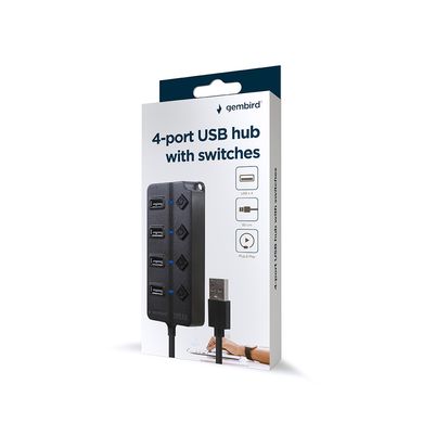 Концентратор Gembird USB 2.0 4 ports (UHB-U2P4P-01)