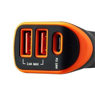 Зарядний пристрій Canyon Universal 3xUSB car adapter Black+Purple (CNE-CCA08PU)