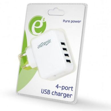 Зарядний пристрій EnerGenie 4 USB, 3.1A (EG-U4AC-02)
