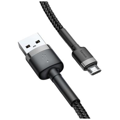 Дата кабель USB 2.0 AM to Micro 5P 0.5m Cafule 2.4A Black-Grey Baseus (CAMKLF-AG1)