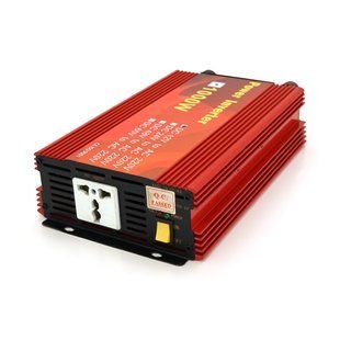Інвертор напруги Demuda, 1000W 12 / 220V з апроксимованою синусоїдою, 1 універсальна розетка, клемні дроти, Q10