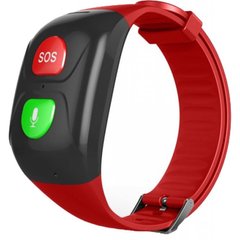 Смарт-годинник GoGPS М03 кнопка SOS чорні з червоним (M03BKRD)