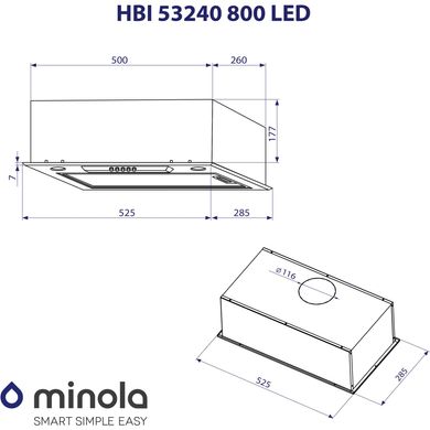 Витяжка кухонна Minola HBI 53240 BL 800 LED
