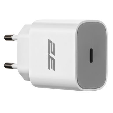 Зарядний пристрій 2E 30W USB-C PD white (2E-WC1USBC30W-W)