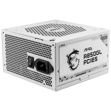 Блок живлення MSI 850W (MAG A850GL PCIE5 WHITE)