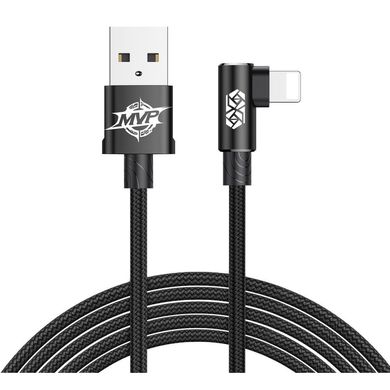 Дата кабель USB 2.0 AM to Lightning 1.0m MVP Elbow Type 2.4A Black Baseus (CALMVP-01)
