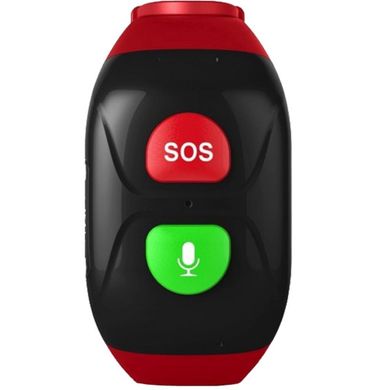 Смарт-годинник GoGPS М03 кнопка SOS чорні з червоним (M03BKRD)