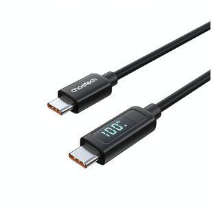 Дата кабель USB-C to USB-C 1.2m PD100W digital display silicone Choetech (XCC-1064)