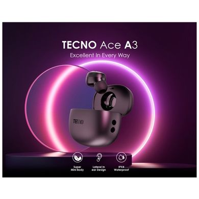 Навушники Tecno Ace A3 Mono Black (4895180761164)