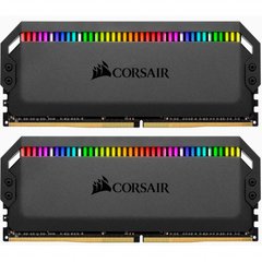Модуль пам'яті для комп'ютера DDR4 16GB (2x8GB) 3200 MHz Dominator Platinum RGB Black Corsair (CMT16GX4M2Z3200C16)