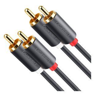 Кабель мультимедійний 2xRCA M to 2xRCA M 2.0m AV104 black Ugreen (10518)